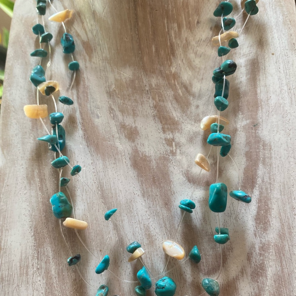 Silpada Turquoise and Cream Beaded Necklace perfect to layer